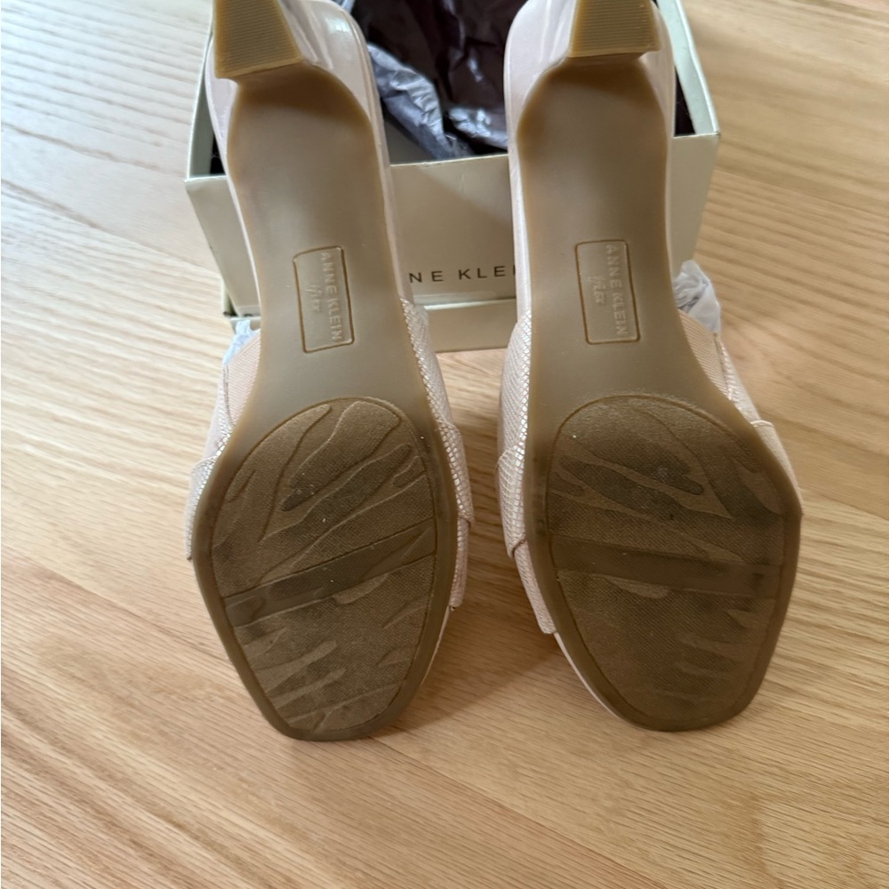Anne Klein Beige Embellished Sandals - Picture 6 of 6